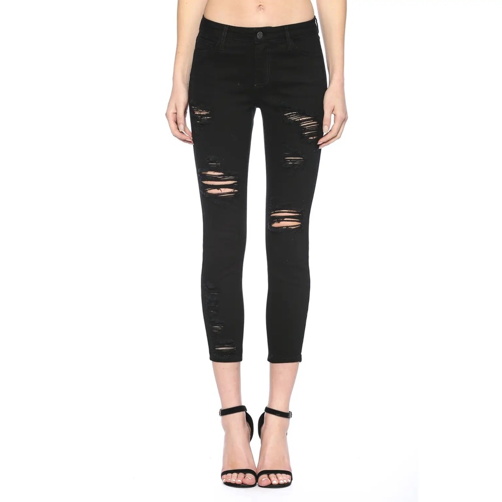 Cello Black Distressed Skinny Jeans